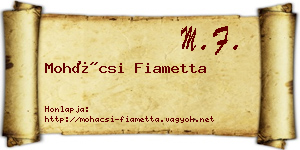 Mohácsi Fiametta névjegykártya